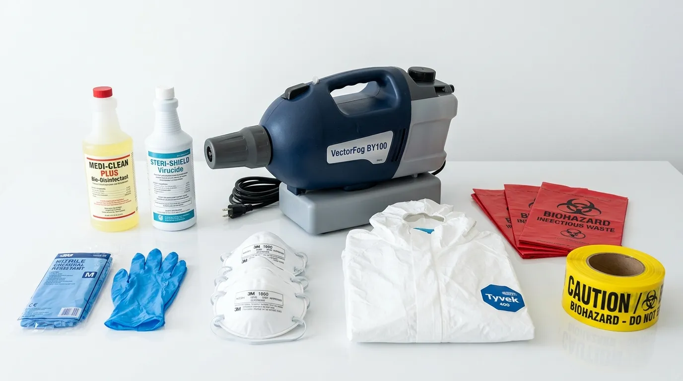 Professional biohazard remediation crew working in Round Rock